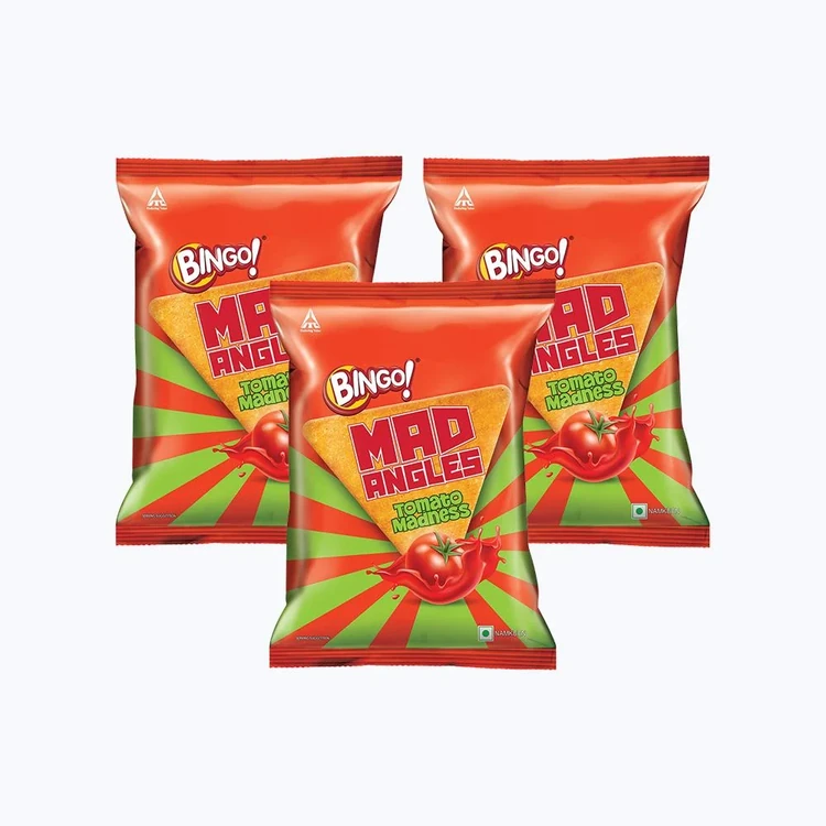 Bingo Mad Angles Tomato Madness Crisps - Pack of 3