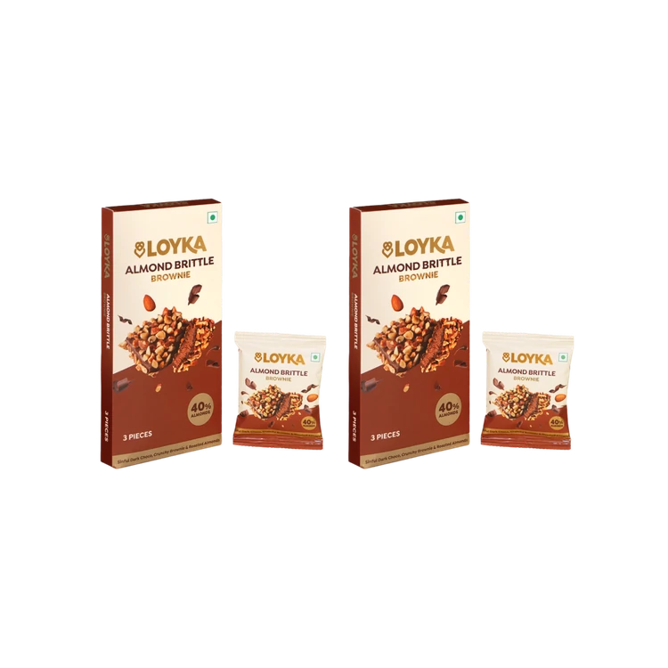 Loyka Almond Brittle Brownie Milk Chocolate Pack - Pack of 2