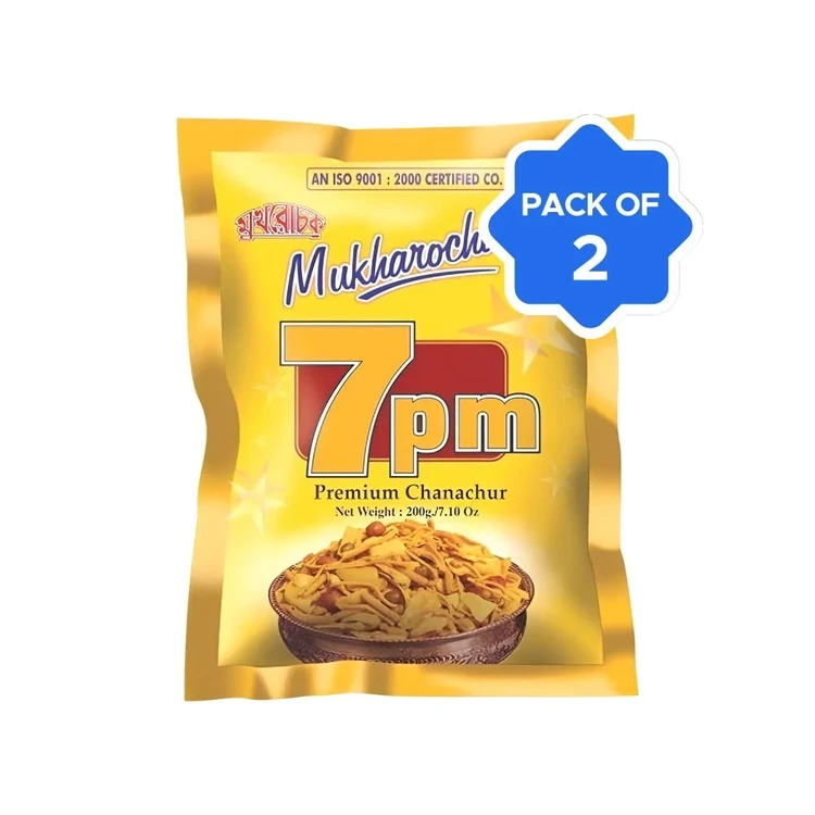 Mukharochak 7 Pm Premium Chanachur Mixture Namkeen - Pack of 2