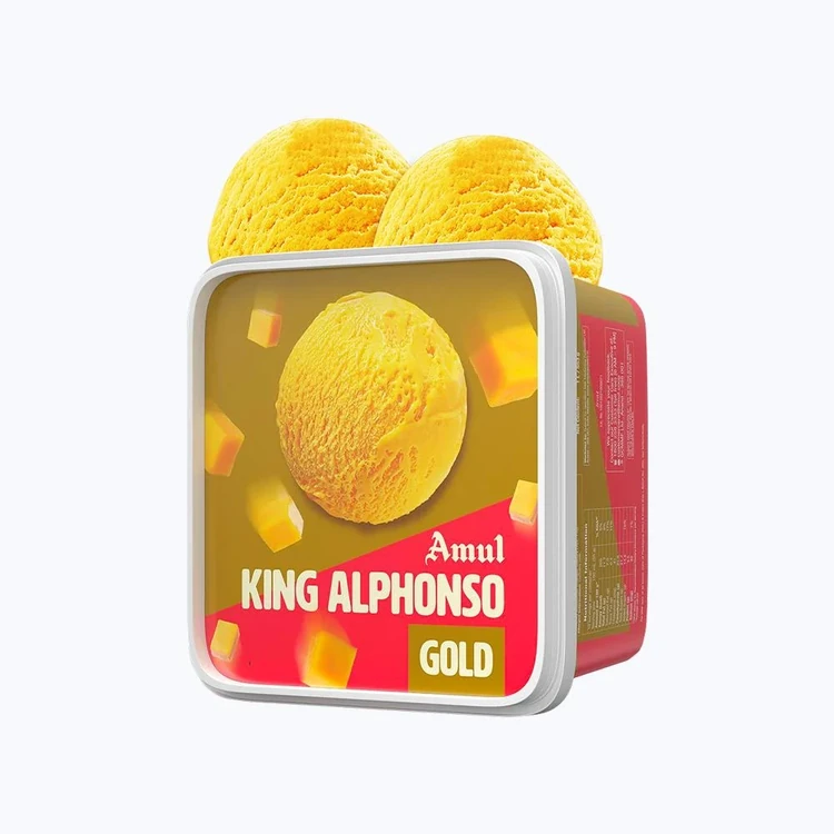 Amul Gold King Alphonso Ice Cream Tub 1 ltr