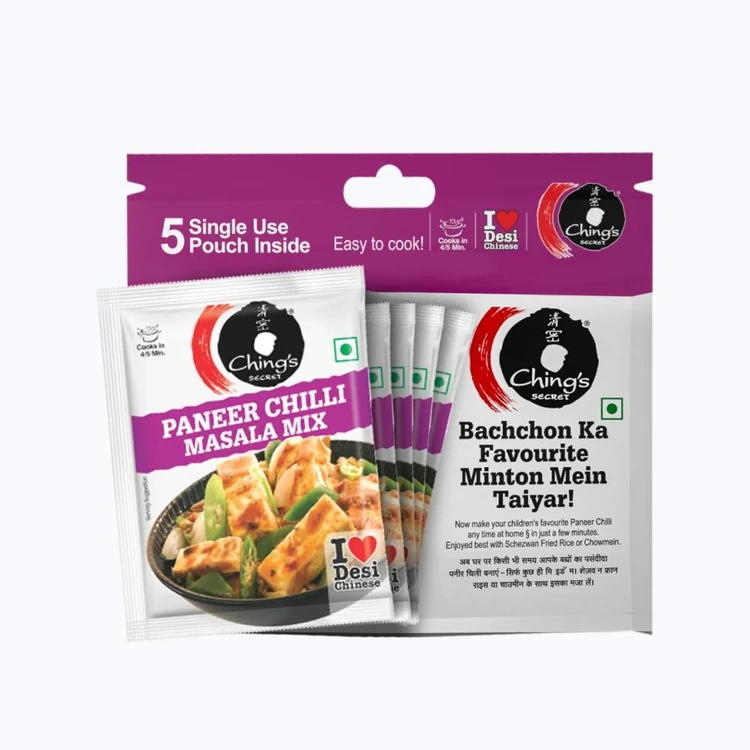 Ching's Secret Paneer Chilli Masala Instant Mix - 5 Single Use Pouches