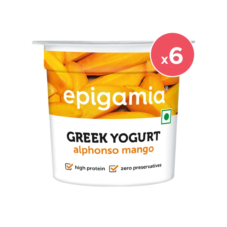 epigamia Greek Alphonso Mango Yogurt - Pack of 6