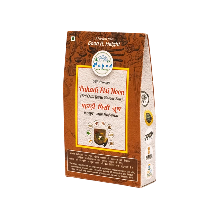 PAHAD KI SANJEEVNI Pahadi Pisi Noon - Red Chilli Garlic Flavour Salt (Uppu)