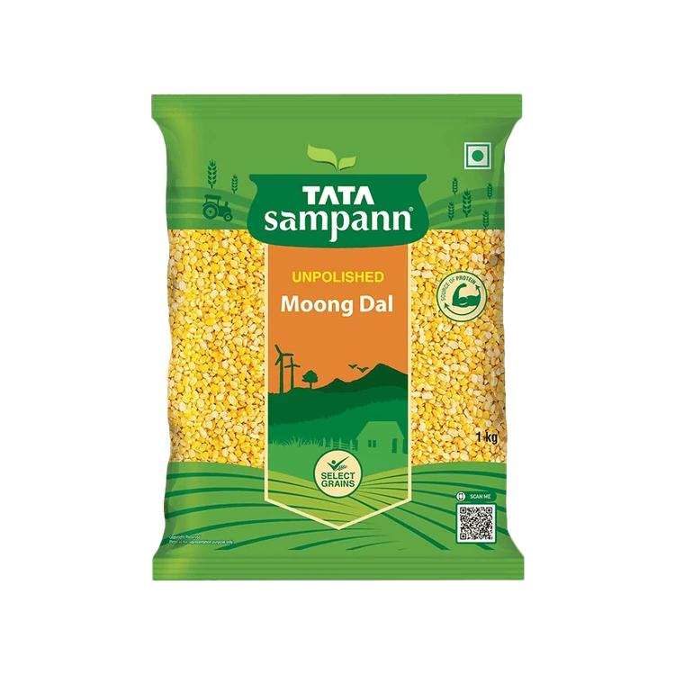 Tata Sampann Unpolished Moong Dal (Dhuli) Split - Pack of 2 (Hesaru Bele)
