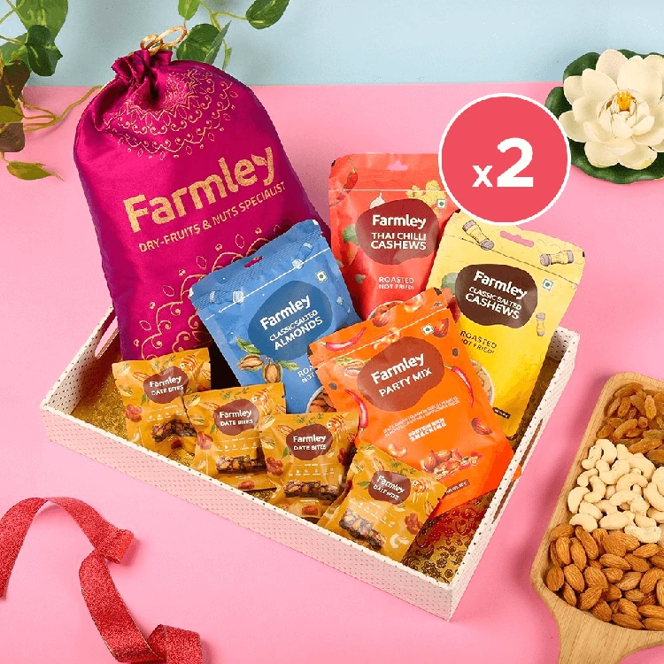Farmley Mix Dry Fruit Potli - Pack of 2 (Ona Kaayi Potli)