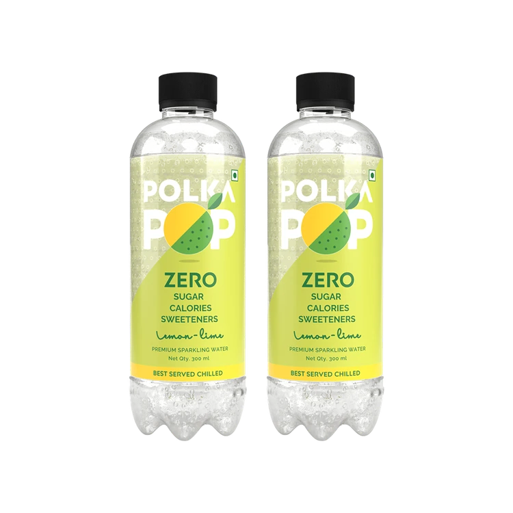 Polka Pop Zero Sugar Lemon-Lime Sparkling Drink - Pack of 2