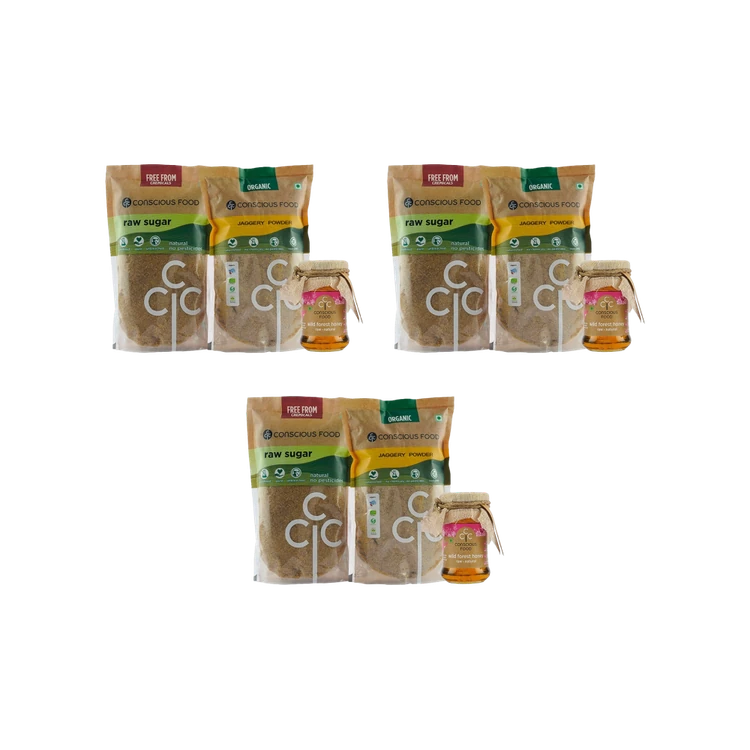 Conscious Food The Natural Sweetener Trio Gift Box - Pack of 3