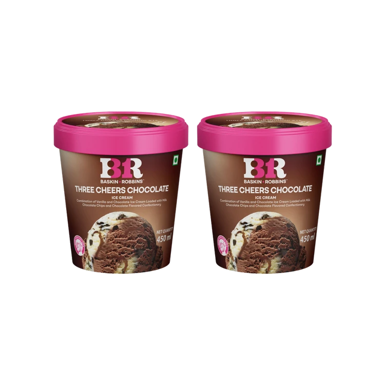 Baskin Robbins Three Cheers Chocolate Ice Cream Tub - Pack of 2