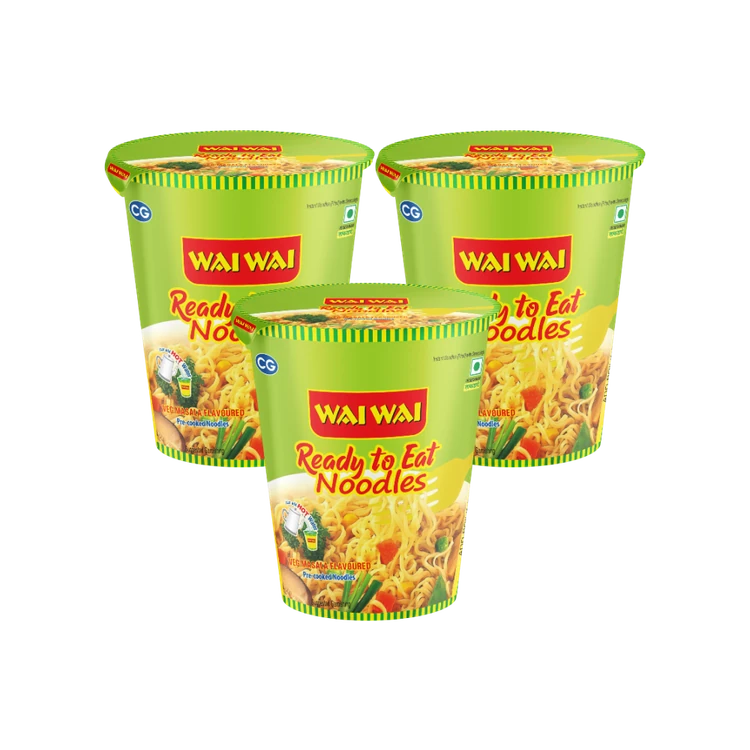 Wai Wai Ready To Eat Cup Noodles - Pack of 3