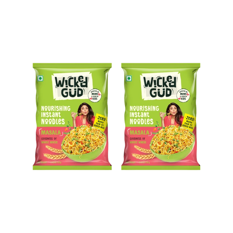 WickedGud Masala No Maida & No Oil Instant Noodles - Pack of 2