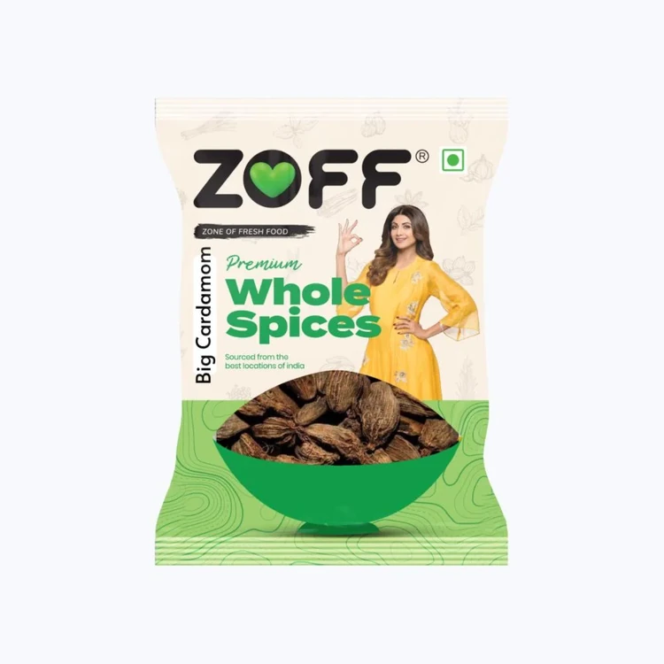 Zoff Big Black Cardamom Whole (Dodda Yelakki)
