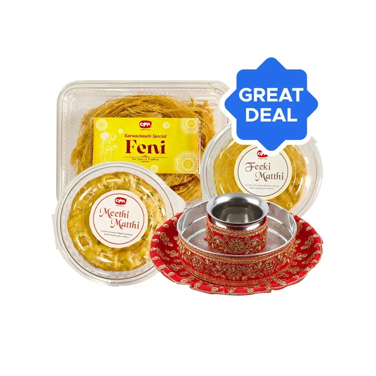 Steel Karwa Thali + Feeki + Meeethi Combo