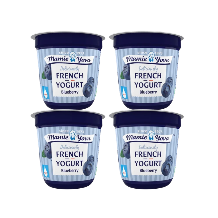 Mamie Yova French Fruit Yogurt -Blueberry - Pack of 4