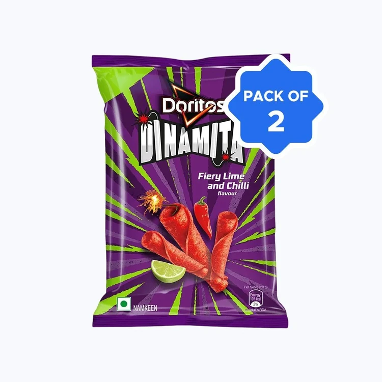 Doritos Dinamita Fiery Lime And Chilli Snack - Pack of 2