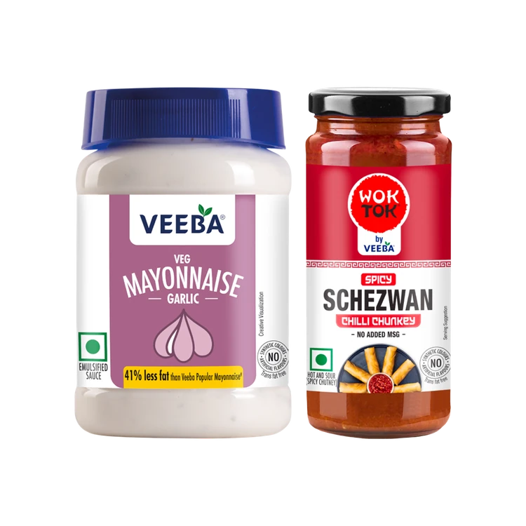 Veeba Veg Mayonnaise Garlic +  Wok Tok Chilli Schezwan Chutney Combo