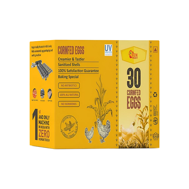 Hen Fruit -30 Cornfed Antibiotic Free White Protein Rich Eggs