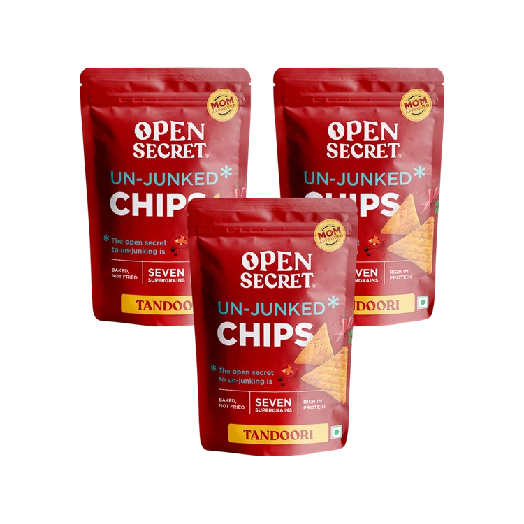Open Secret Tandoori Baked Chips (High Protein) - Pack of 3