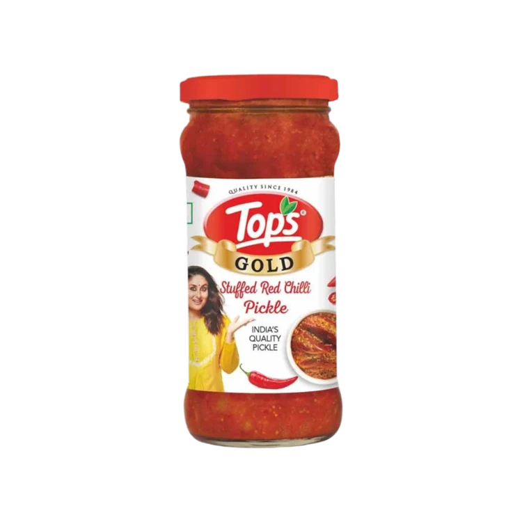 Tops Gold Stuffed Red Chilli Pickle