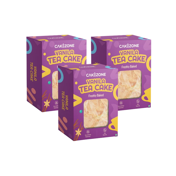 CakeZone Vanilla Teacake - Pack of 3