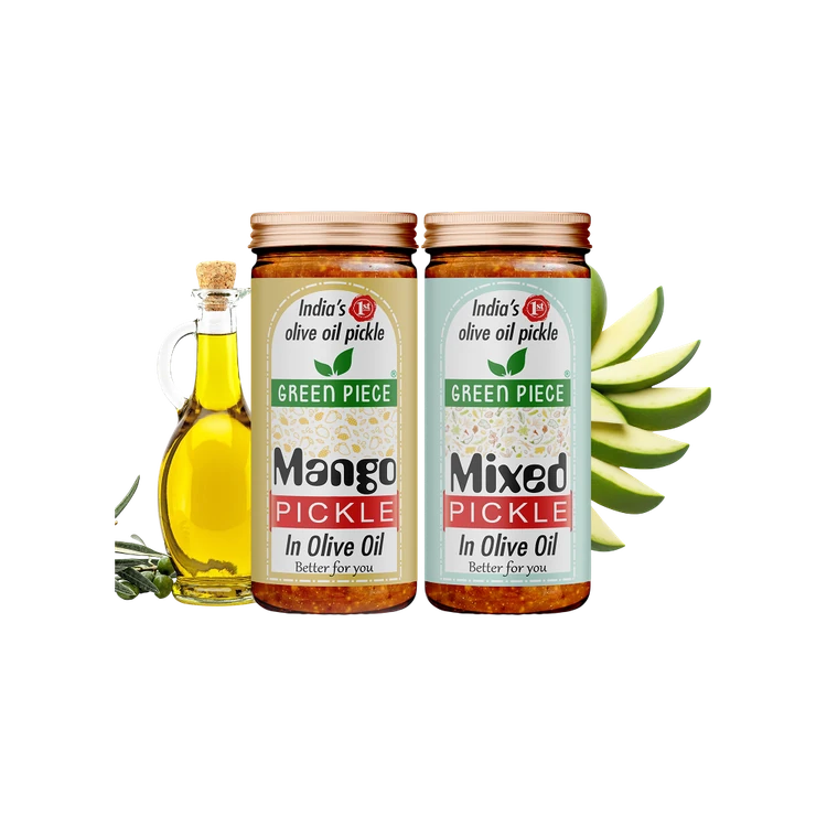 GREEN PIECE Mango & Mixed Pickle In Olive Oil