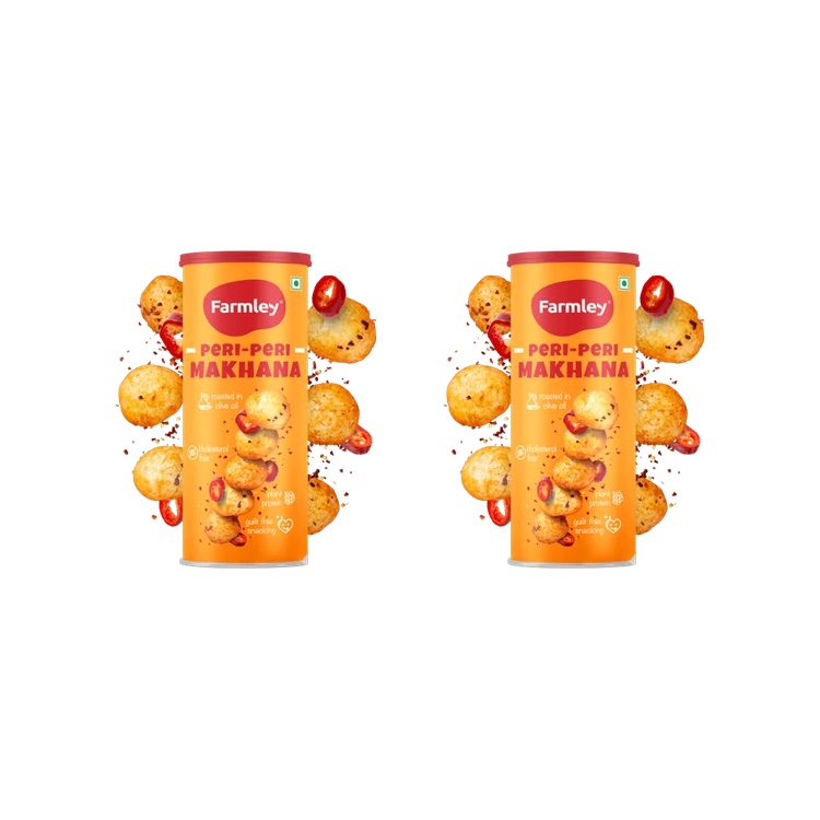 Farmley Peri Peri Roasted Flavoured Makhana Roasted In Olive Oil - Pack of 2