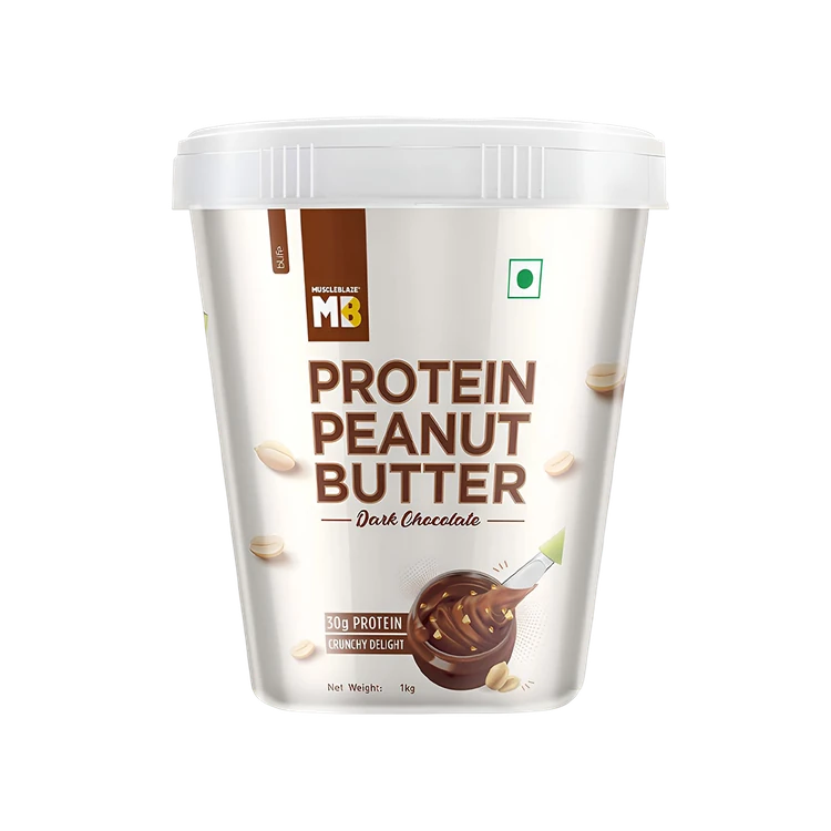 MuscleBlaze Protein Crunchy Peanut Butter (Dark Chocolate)