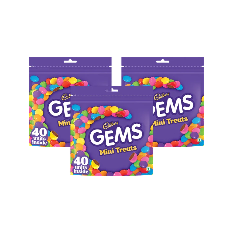 Cadbury Gems Mini Treats Chocolate Pack - Pack of 3