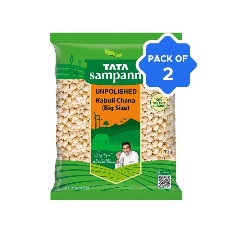Tata Sampann Unpolished Kabuli Chana (Big Size) - Pack of 2 (Kabuli Kadale)