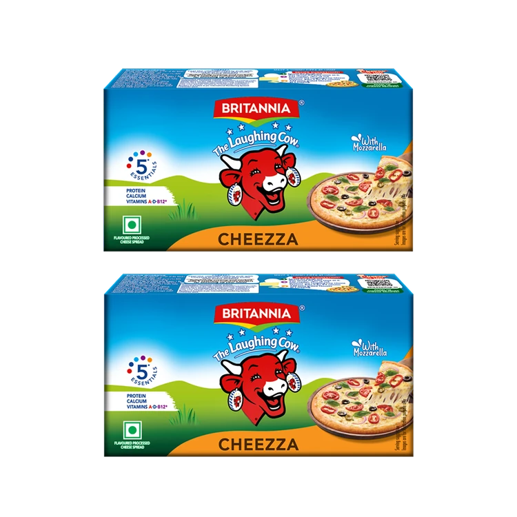 Britannia Laughing Cow Cheezza Cheese Block - Pack of 2