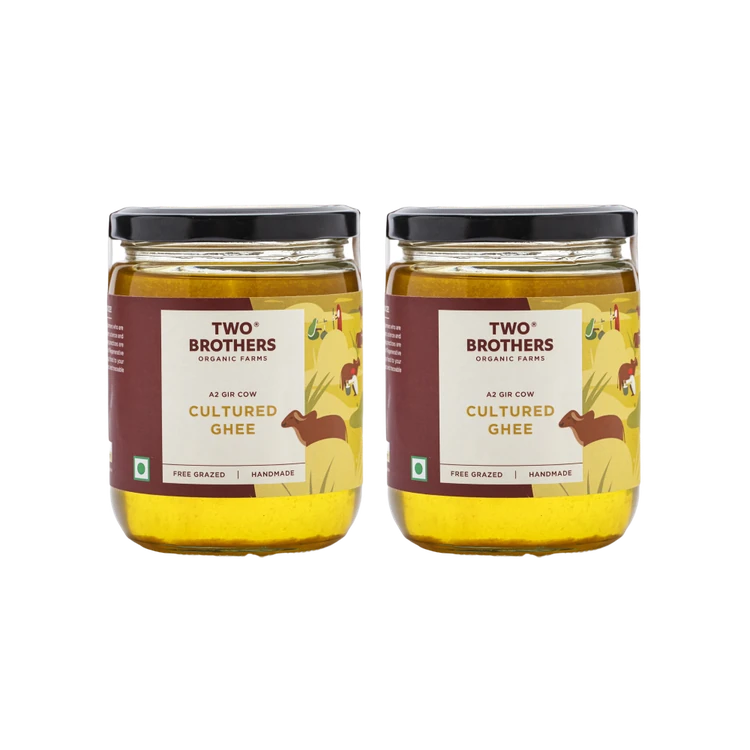 Two Brothers Cultured Desi Cow A2 Gir Ghee - Pack of 2 (A2 Gir Tuppa)