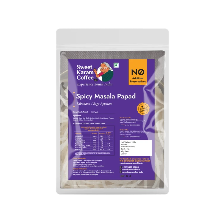 Sweet Karam Coffee Spicy Masala Papad
