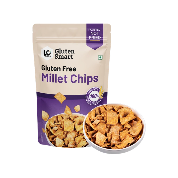 Lo! Foods Gluten Free Ragi Chips Roasted Healthy Snacks