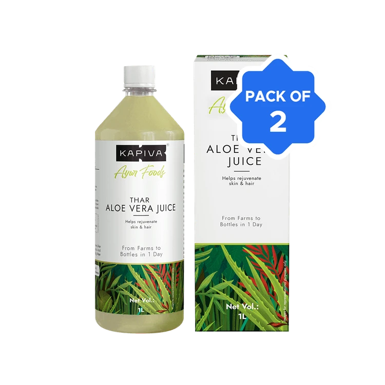 Kapiva Thar Aloe Vera Herbal Juice - Pack of 2