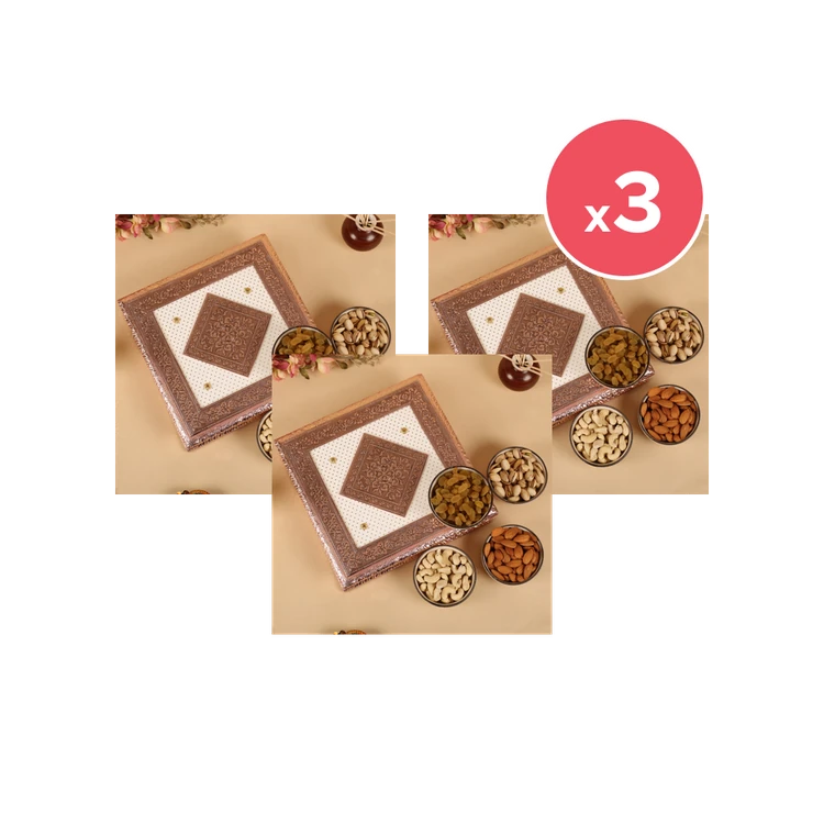 Happilo Celebrations Dry Fruits Gift Pack - Pack of 3 (Dry Fruits Udugore Pack)