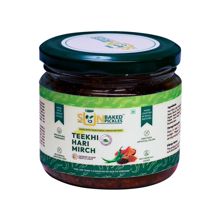 Sun Baked Pickles Teekhi Hari Mirch Pickle