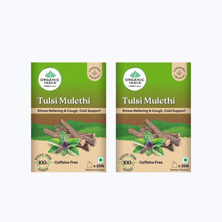 Organic India Tulsi Mulethi Tea Bags - Pack of 2