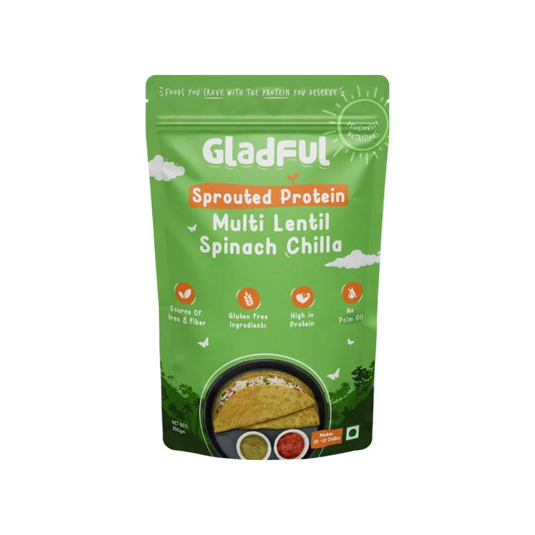 Gladful Multi Lentil Spinach Chilla Mix