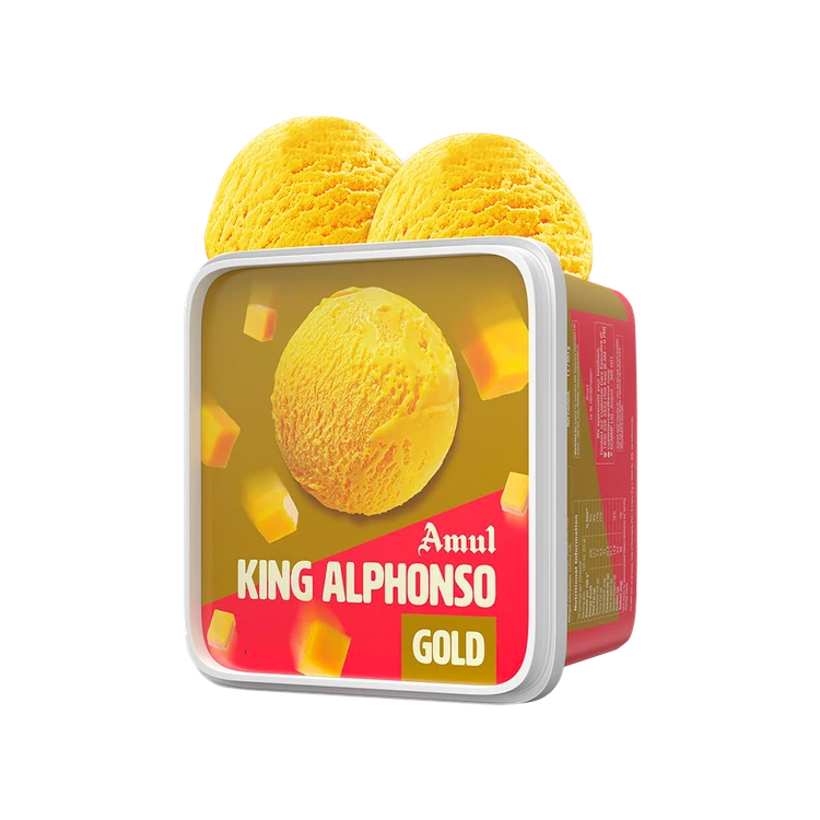 Amul Gold King Alphonso Ice Cream Tub 1 ltr