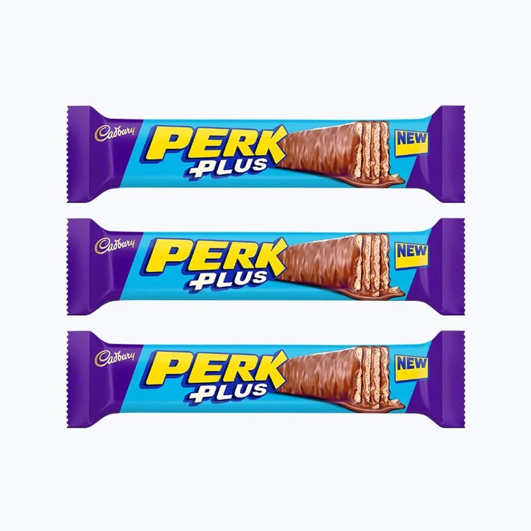 Cadbury Perk Plus Coated Wafer Chocolate Bar - Pack of 3