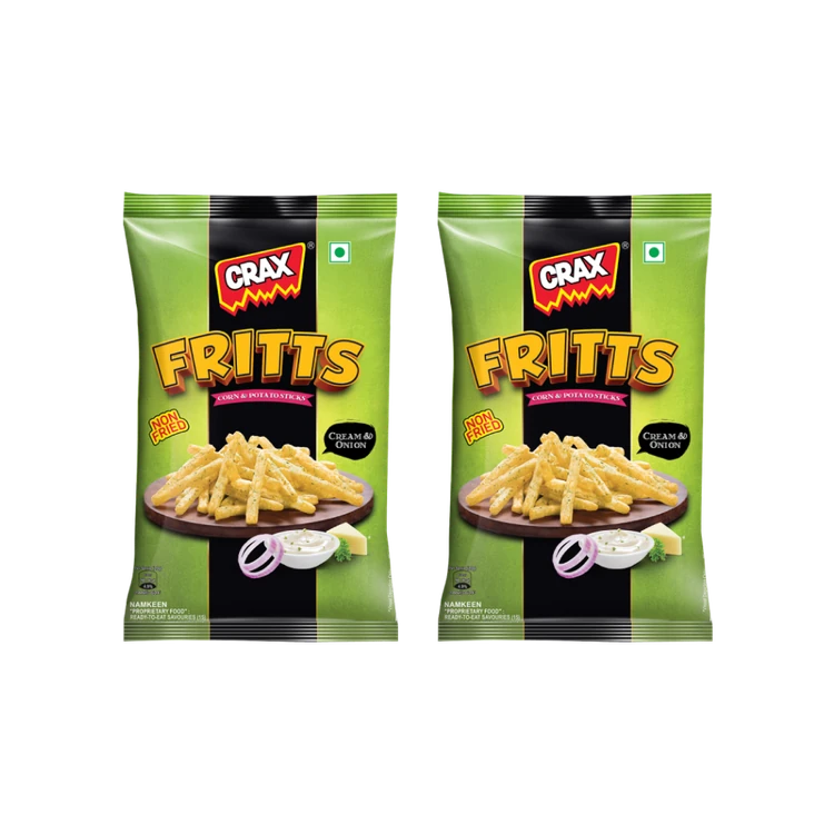 Crax Fritts Corn & Potato Stick (Cream & Onion) - Pack of 2