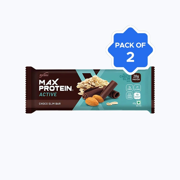 RiteBite Max Protein Active Choco Slim 20 g Protein Bar - Pack of 2