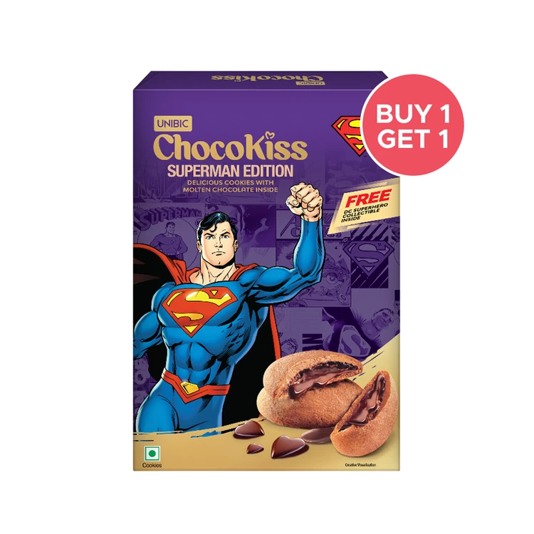 Unibic Choco Kiss Superman Edition Center Filled Biscuits - Buy 1 Get 1 Free