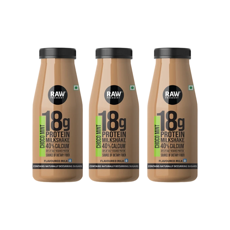Raw Pressery Choco Mint Protein Milkshake - Pack of 3