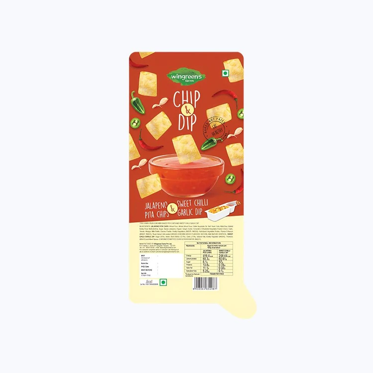 Wingreens Farms Jalapeno Pita Chips With Sweet Chilli Garlic Dip