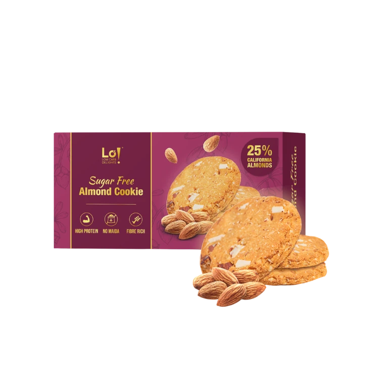 Lo! Foods Premium Healthy Almond Cookies (No Added Sugar)