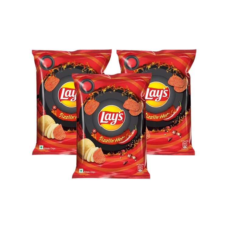 Lay's Sizzling Hot Potato Chips - Pack of 3