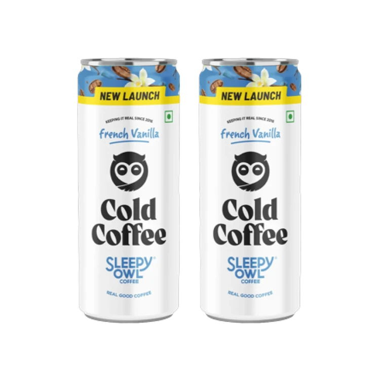 Sleepy Owl French Vanilla Cold Coffee Can - Pack of 2
