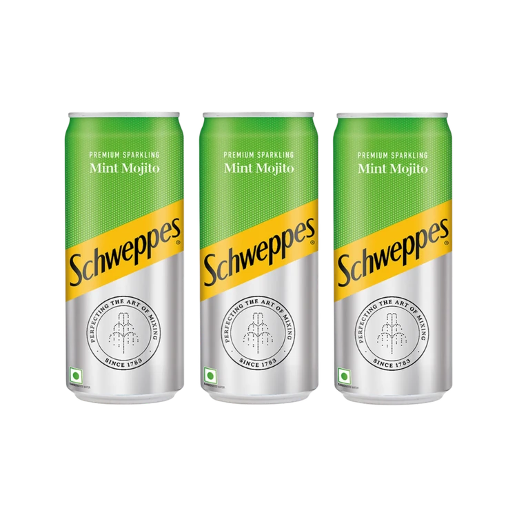 Schweppes Premium Sparkling Sparkling Drink (Mint Mojito) - Pack of 3