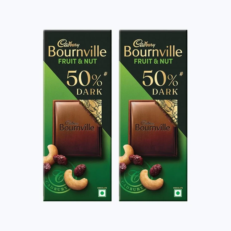 Cadbury Bournville Fruit & Nut Dark Chocolate Bar - Pack of 2