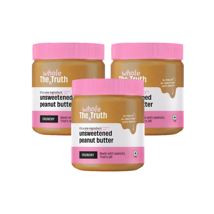 The Whole Truth Crunchy Unsweetened Peanut Butter - Pack of 3